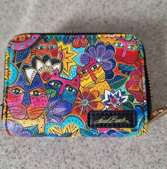 Laurel Burch Laurels Garden RFID Zipper Wallet EUC - Picture 3 of 7